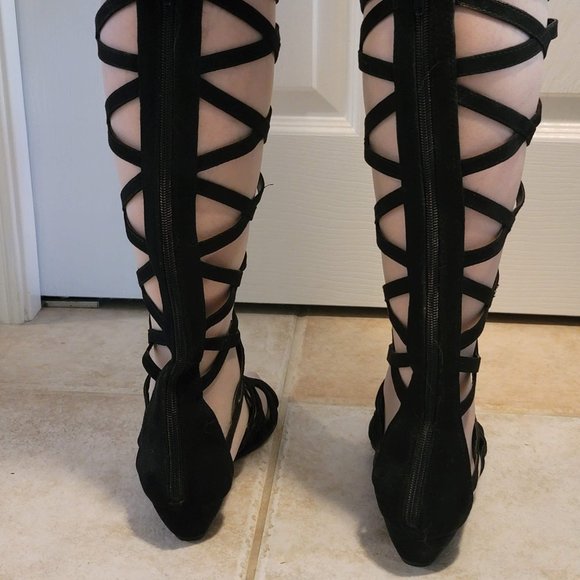 Black Gladiator Sandals - Picture 5 of 6